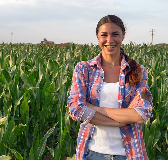smiling female farmer